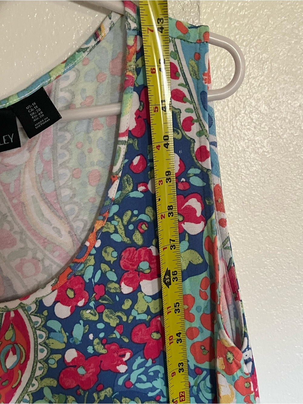 Cynthia Rowley Pastel Paisley Maxi Dress - Teal, Pink & Coral Accents size 1X - Picture 4 of 8